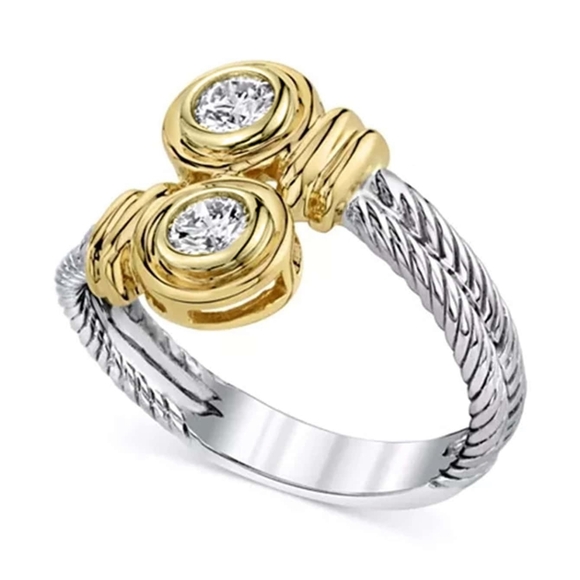 Jewelry - Elegant Two-Tone Gold and Silver Ring